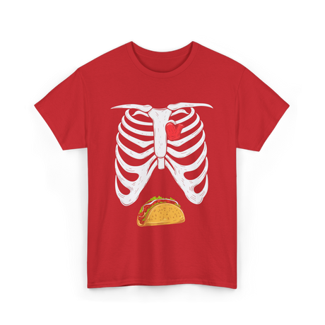 Skeleton Taco Belly Taco T-Shirt - Red