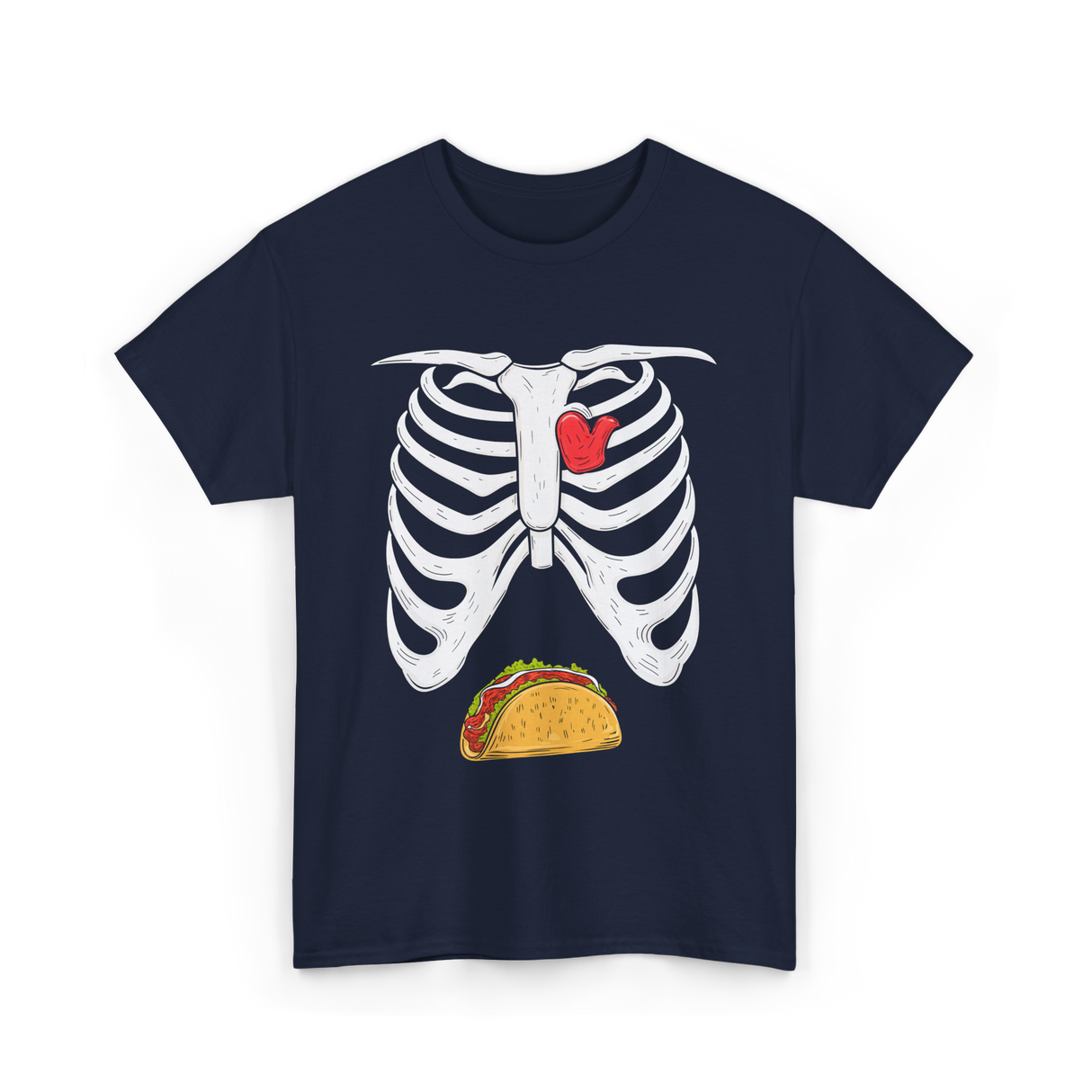 Skeleton Taco Belly Taco T-Shirt - Navy