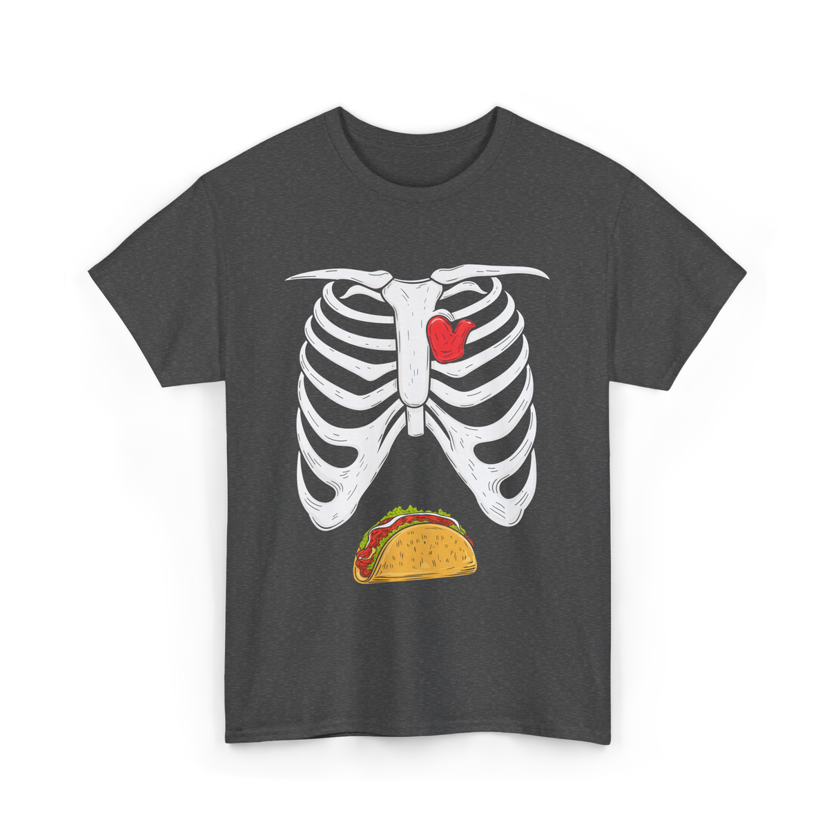 Skeleton Taco Belly Taco T-Shirt - Dark Heather