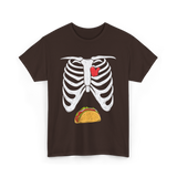 Skeleton Taco Belly Taco T-Shirt - Dark Chocolate