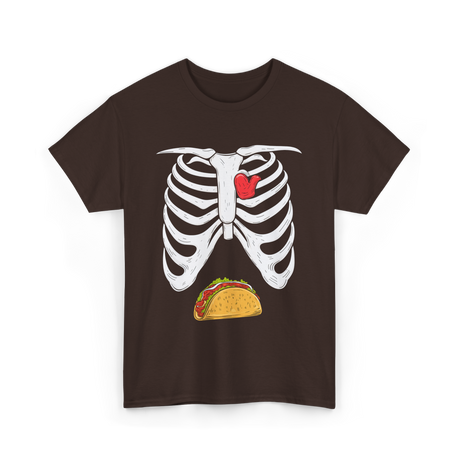 Skeleton Taco Belly Taco T-Shirt - Dark Chocolate