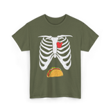 Skeleton Taco Belly Taco T-Shirt - Military Green