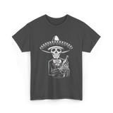 Skeleton Tequila Mexico Dia De Los Muertos T-Shirt - Dark Heather