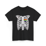 Skeleton Xray Heart LGBTQ T-Shirt - Black