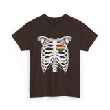 Skeleton Xray Heart LGBTQ T-Shirt - Dark Chocolate