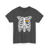 Skeleton Xray Heart LGBTQ T-Shirt - Dark Heather