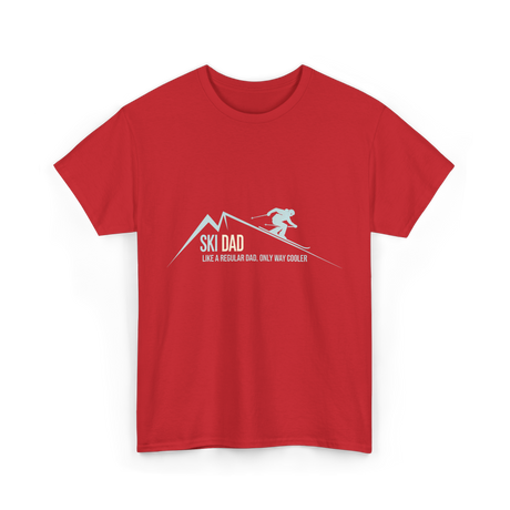 Ski Dad Skiing Dad T-Shirt - Red