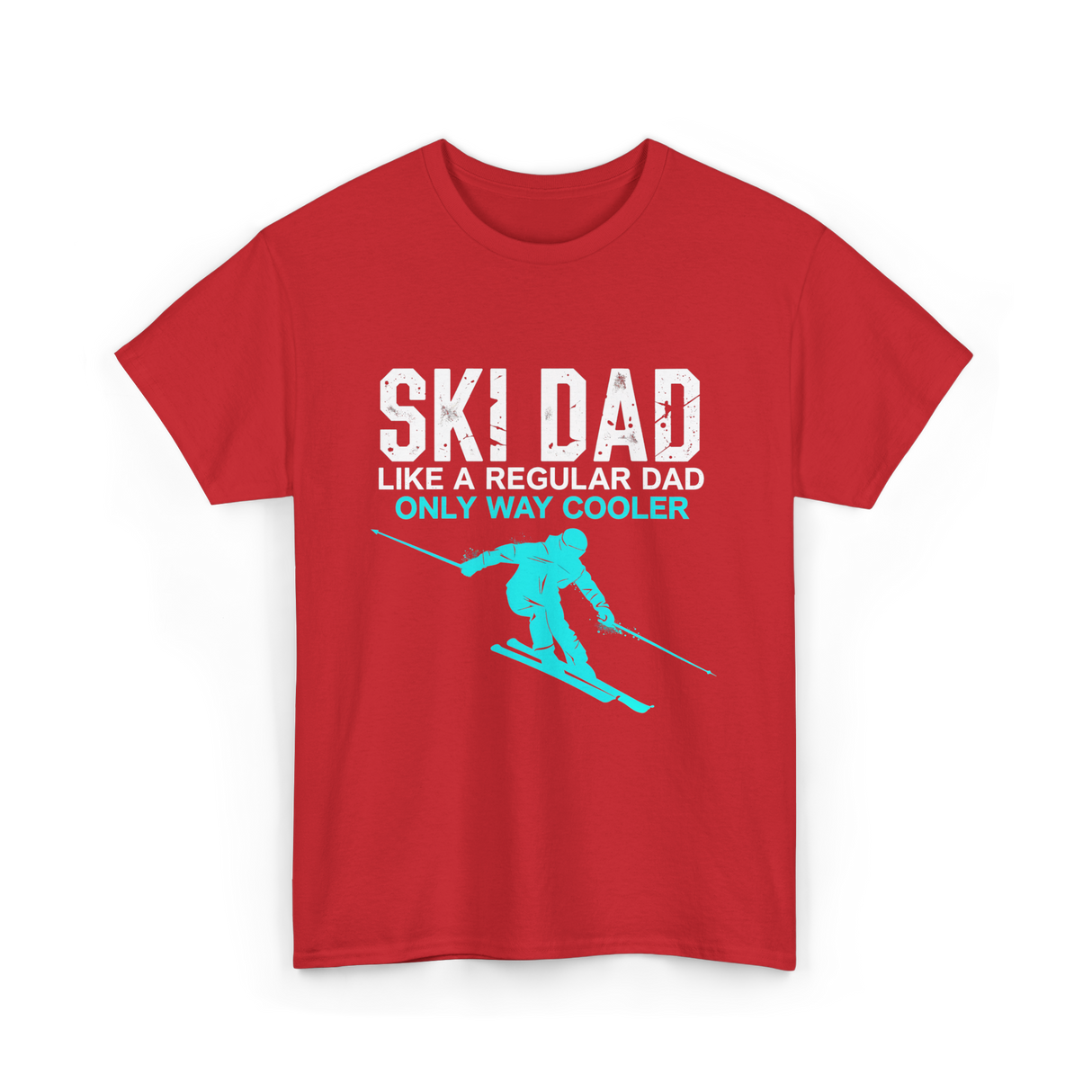 Ski Dad Skiing Dad T-Shirt - Red