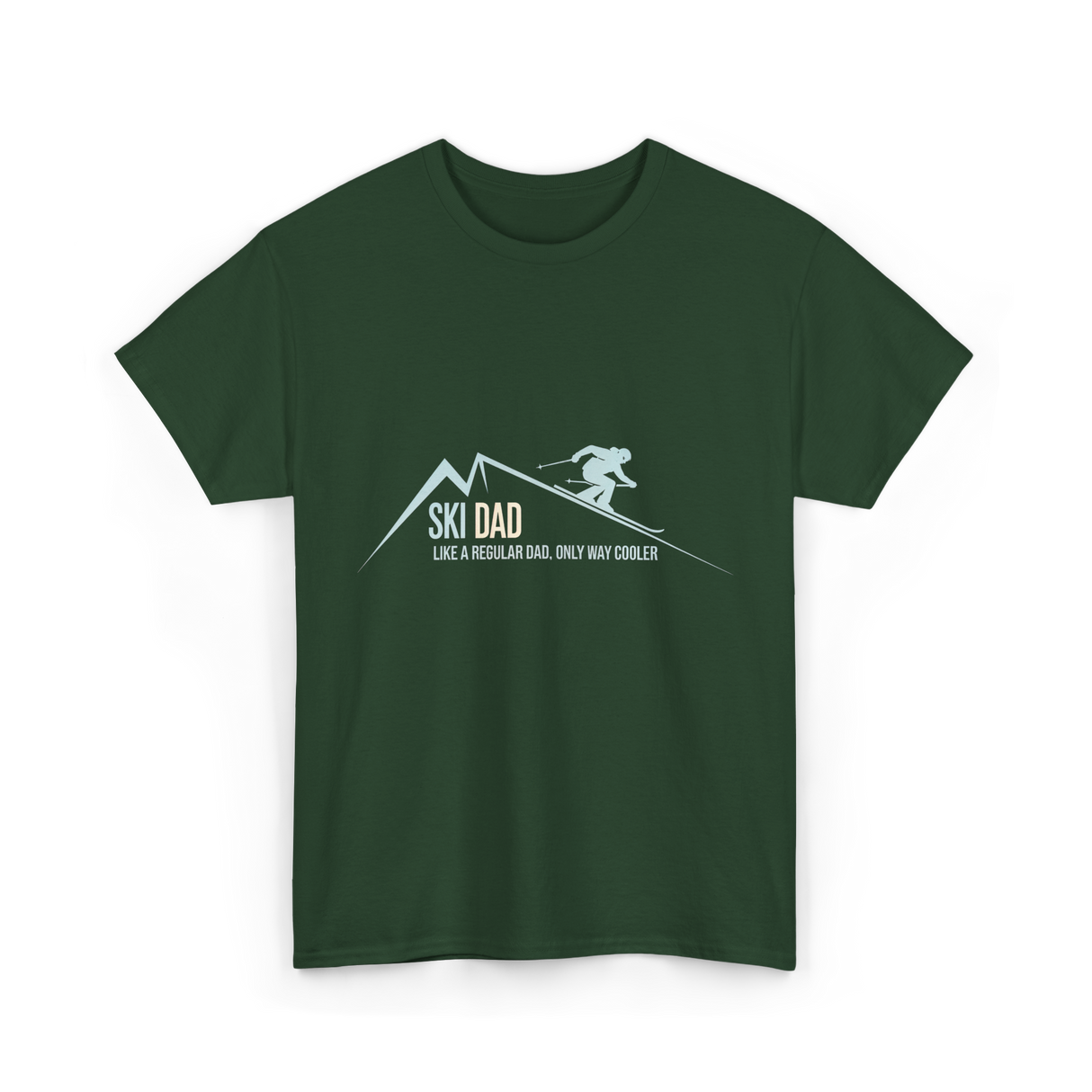 Ski Dad Skiing Dad T-Shirt - Forest Green