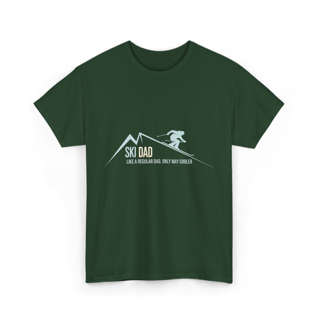 Ski Dad Skiing Dad T-Shirt - Forest Green