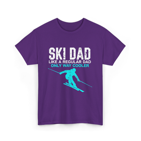 Ski Dad Skiing Dad T-Shirt - Purple