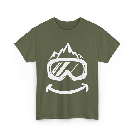 Ski Goggles Mountain Skiing T-Shirt - Military Green