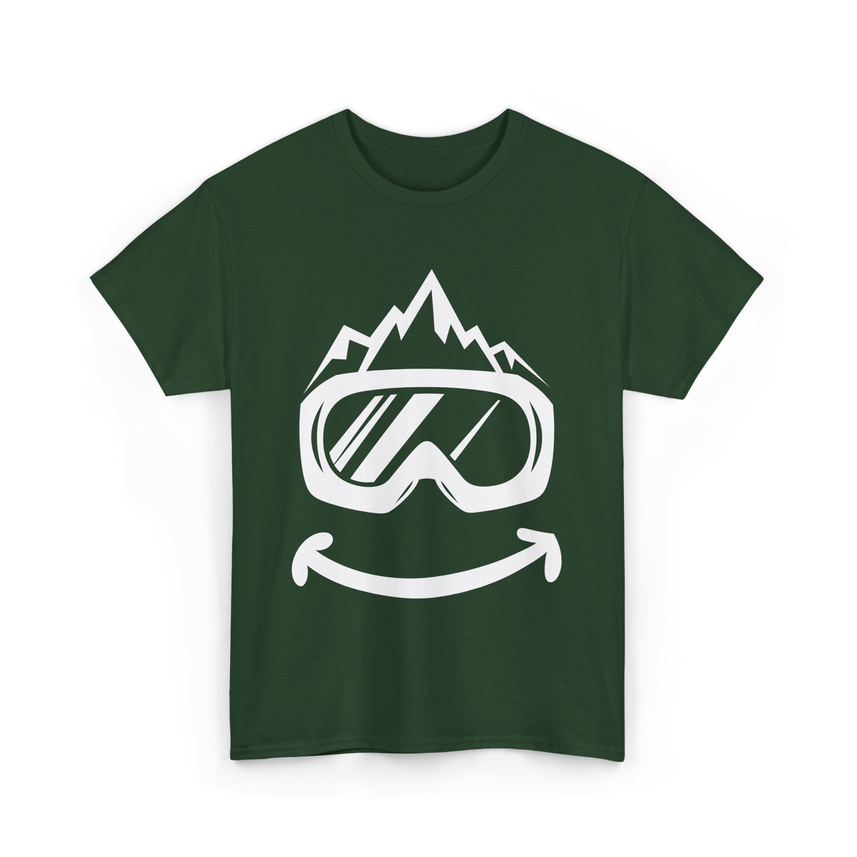 Ski Goggles Mountain Skiing T-Shirt - Forest Green