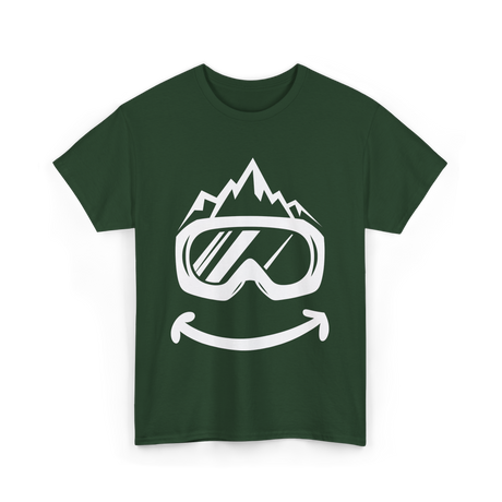 Ski Goggles Mountain Skiing T-Shirt - Forest Green