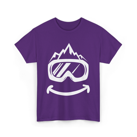 Ski Goggles Mountain Skiing T-Shirt - Purple