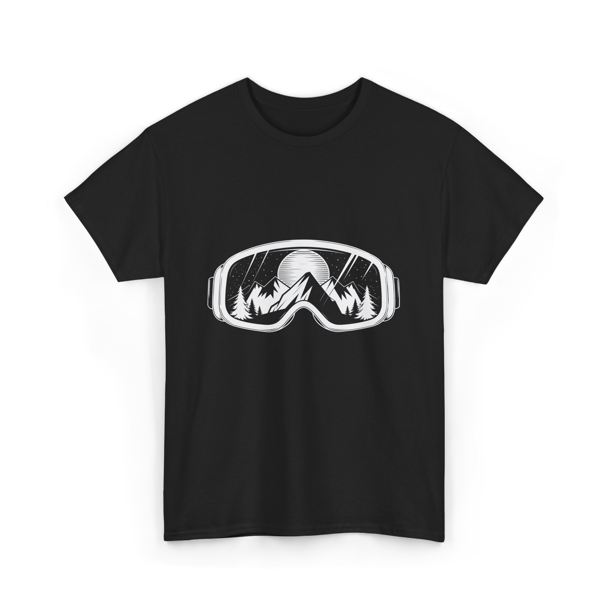 Ski Goggles Mountains Skiing Snow T-Shirt - Black