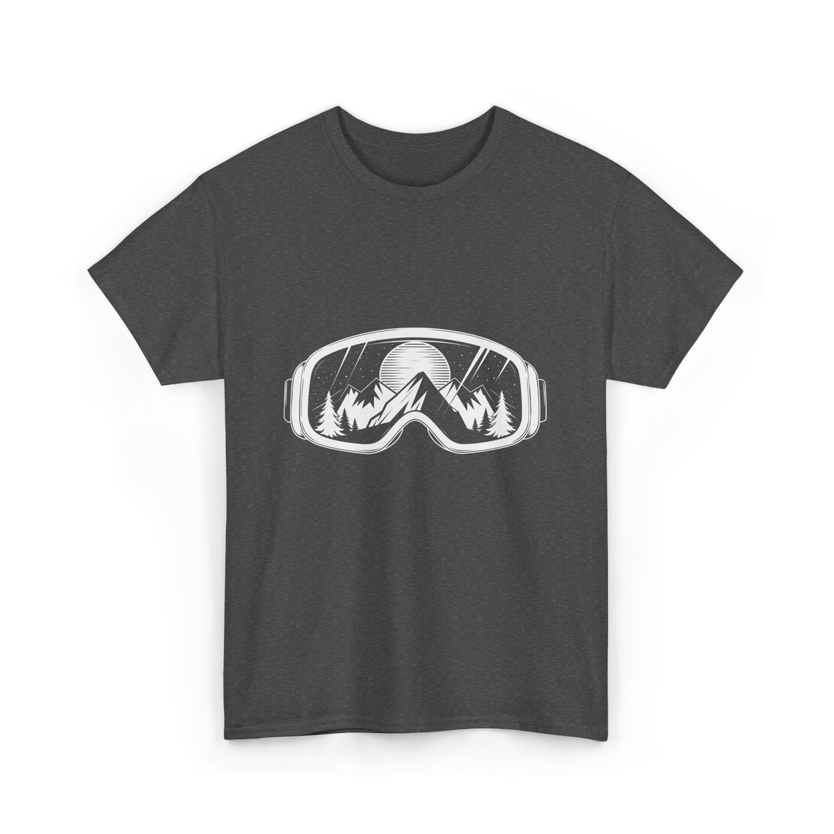 Ski Goggles Mountains Skiing Snow T-Shirt - Dark Heather