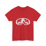 Ski Goggles Mountains Skiing Snow T-Shirt - Red