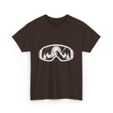 Ski Goggles Mountains Skiing Snow T-Shirt - Dark Chocolate