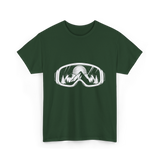 Ski Goggles Mountains Skiing Snow T-Shirt - Forest Green