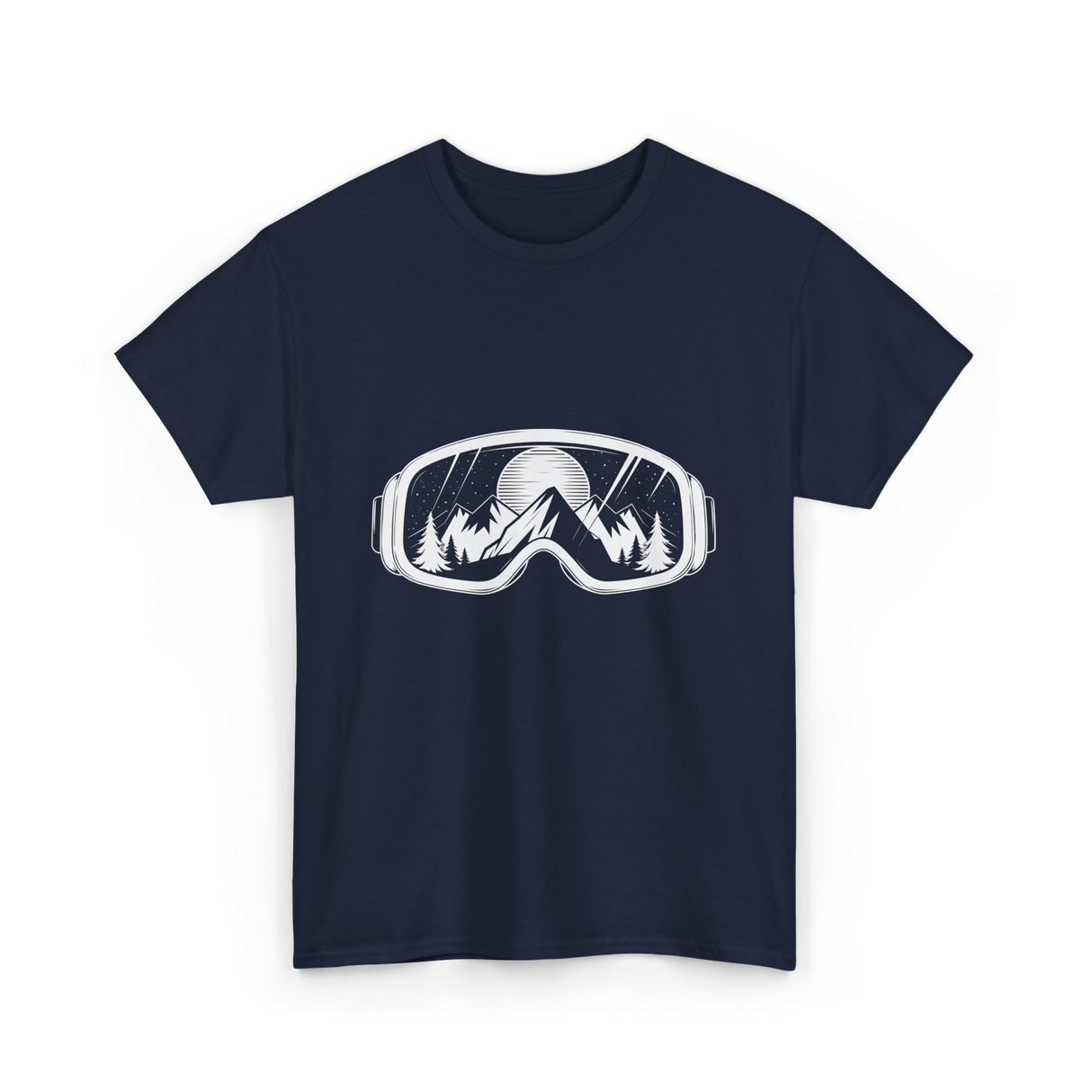 Ski Goggles Mountains Skiing Snow T-Shirt - Navy