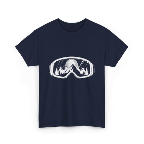 Ski Goggles Mountains Skiing Snow T-Shirt - Navy