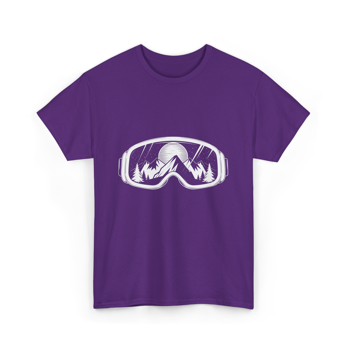 Ski Goggles Mountains Skiing Snow T-Shirt - Purple