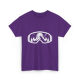 Ski Goggles Mountains Skiing Snow T-Shirt - Purple