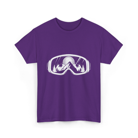 Ski Goggles Mountains Skiing Snow T-Shirt - Purple