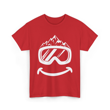 Ski Goggles Mountains Skiing T-Shirt - Red