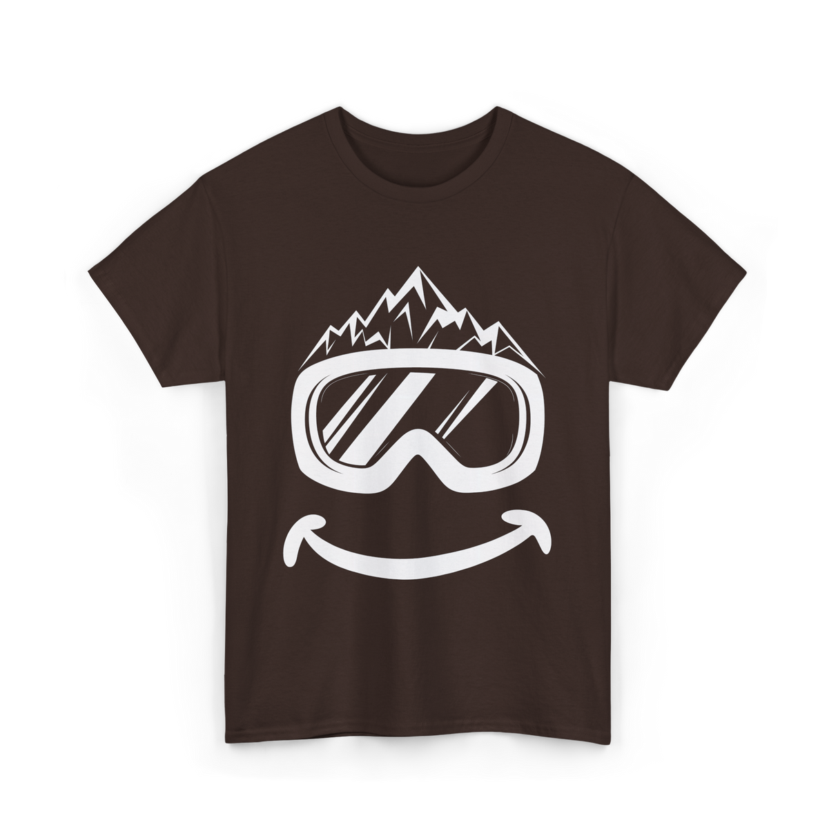 Ski Goggles Mountains Skiing T-Shirt - Dark Chocolate