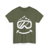 Ski Goggles Mountains Skiing T-Shirt - Military Green