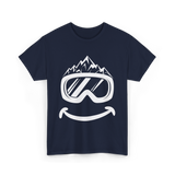 Ski Goggles Mountains Skiing T-Shirt - Navy