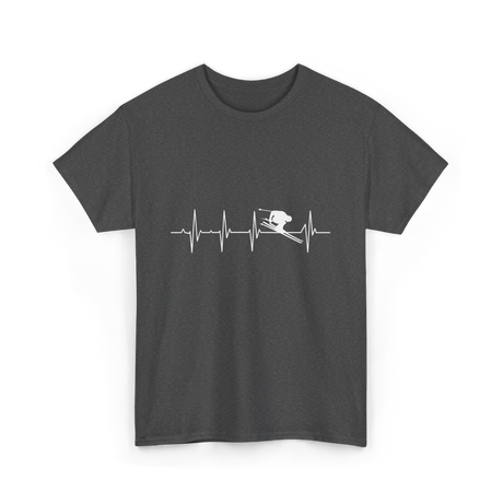 Ski Heartbeat Skiing Sport T-Shirt - Dark Heather