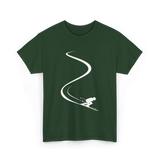 Skier in Powder Snow Freeride T-Shirt - Forest Green