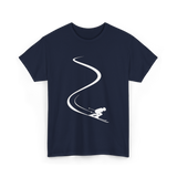 Skier in Powder Snow Freeride T-Shirt - Navy