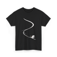 Skiing in Deep Powder Freeride T-Shirt - Black