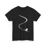 Skiing in Deep Powder Freeride T-Shirt - Black