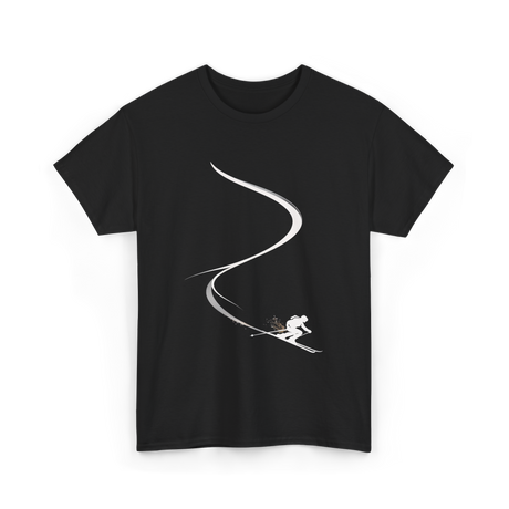 Skiing in Deep Powder Freeride T-Shirt - Black