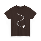 Skiing in Deep Powder Freeride T-Shirt - Dark Chocolate