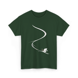 Skiing in Deep Powder Freeride T-Shirt - Forest Green