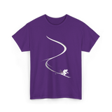 Skiing in Deep Powder Freeride T-Shirt - Purple