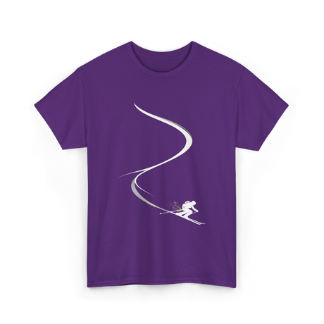 Skiing in Deep Powder Freeride T-Shirt - Purple