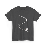 Skiing in Deep Powder Freeride T-Shirt - Dark Heather