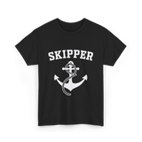 Skipper Anchor Boating Water Sports T-Shirt - Black