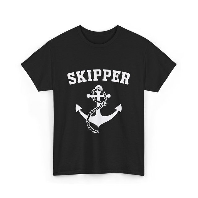 Skipper Anchor Boating Water Sports T-Shirt - Black