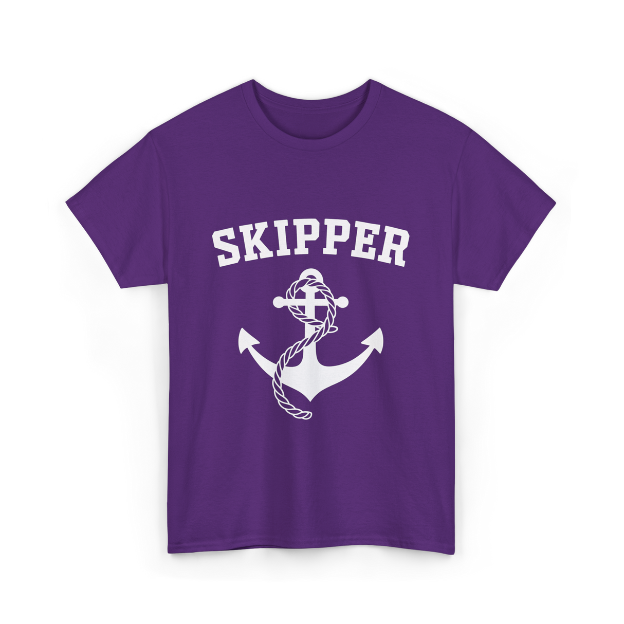 Skipper Anchor Boating Water Sports T-Shirt - Purple