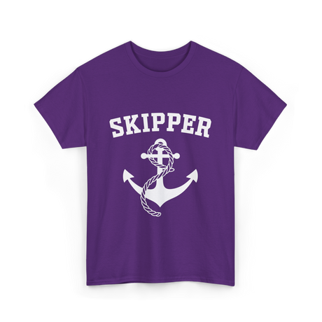 Skipper Anchor Boating Water Sports T-Shirt - Purple