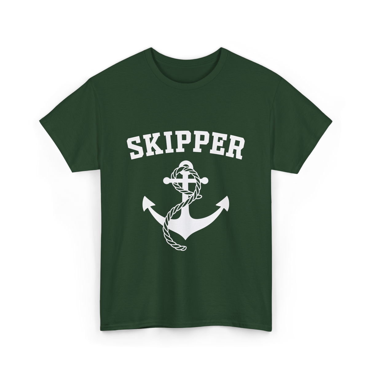 Skipper Anchor Boating Water Sports T-Shirt - Forest Green