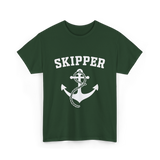 Skipper Anchor Boating Water Sports T-Shirt - Forest Green